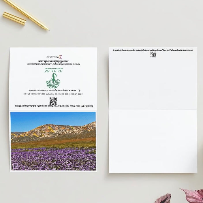 front back and inside of Carrizo Plain greeting card