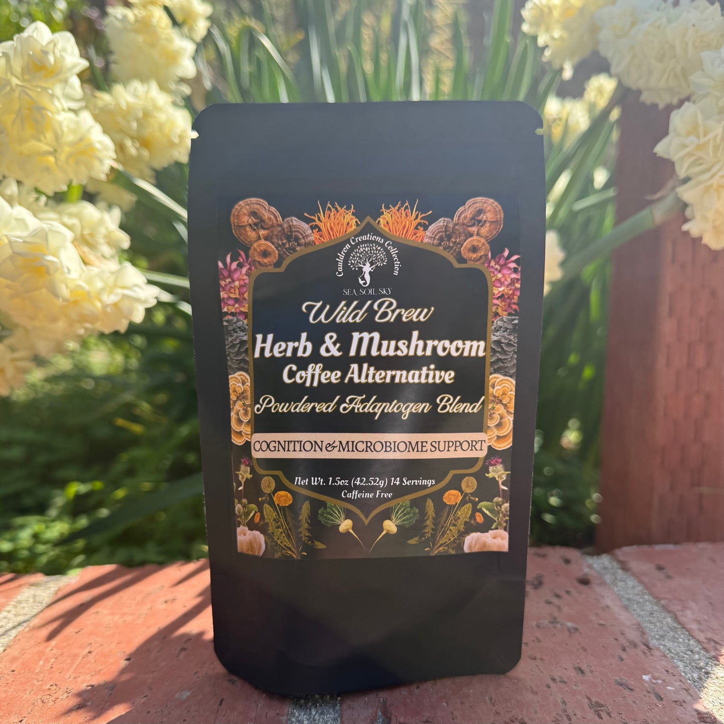 Mushroom coffee pouch
