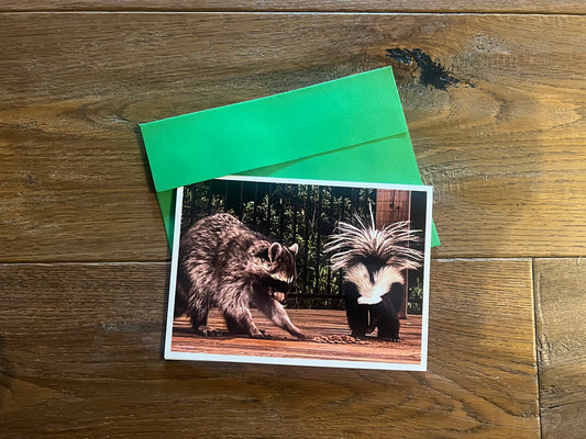 Interactive Greeting Card 5"x7" - Raccoon & Skunk