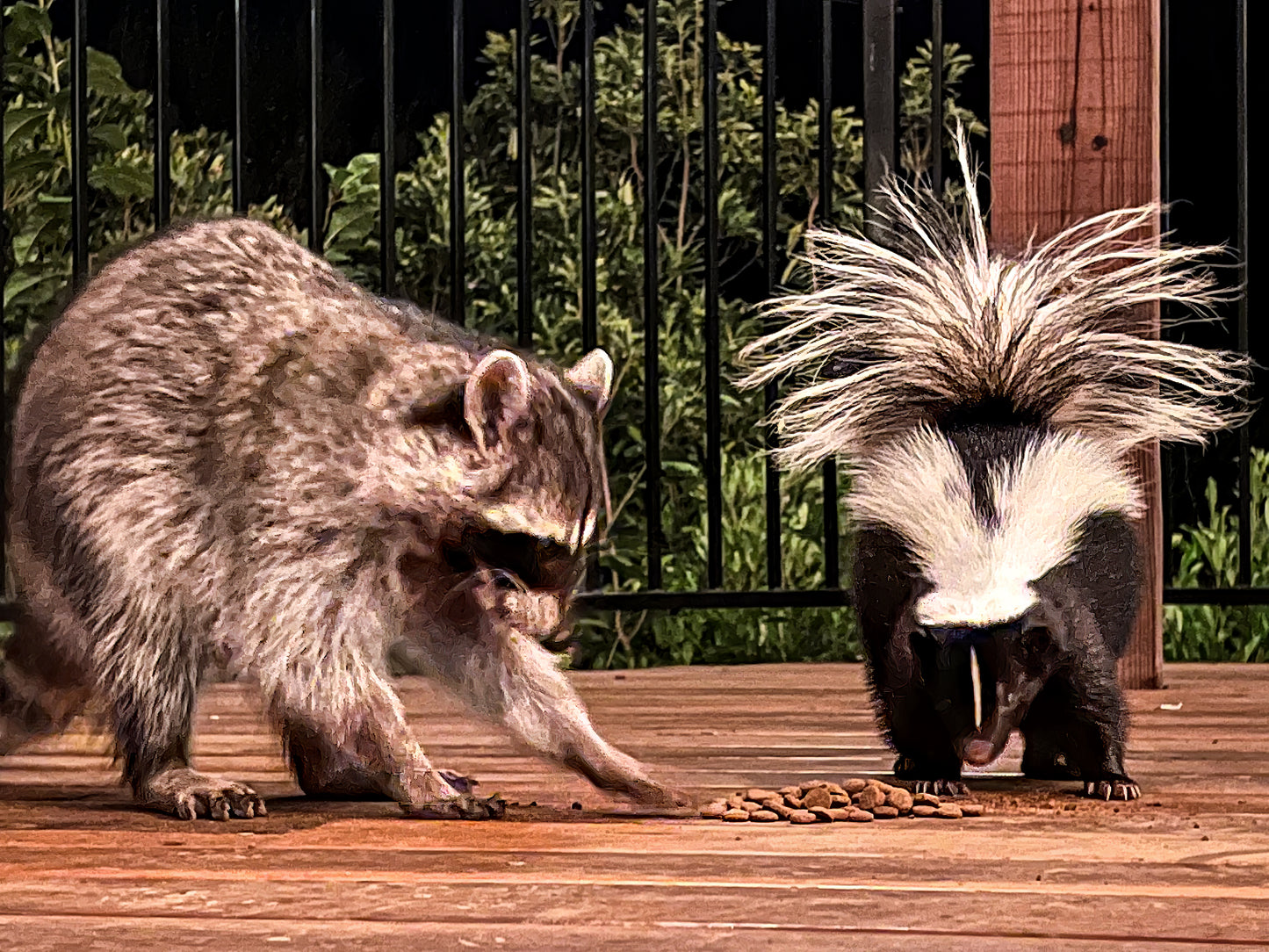 raccoon and skunk interactive greeting card