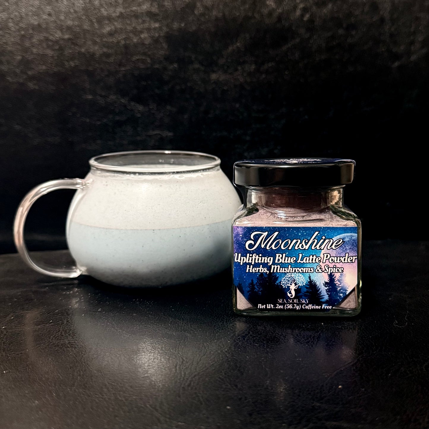 Moonshine ~ Uplifting Blue Latte Powder ~Herbs, Mushrooms & Spice